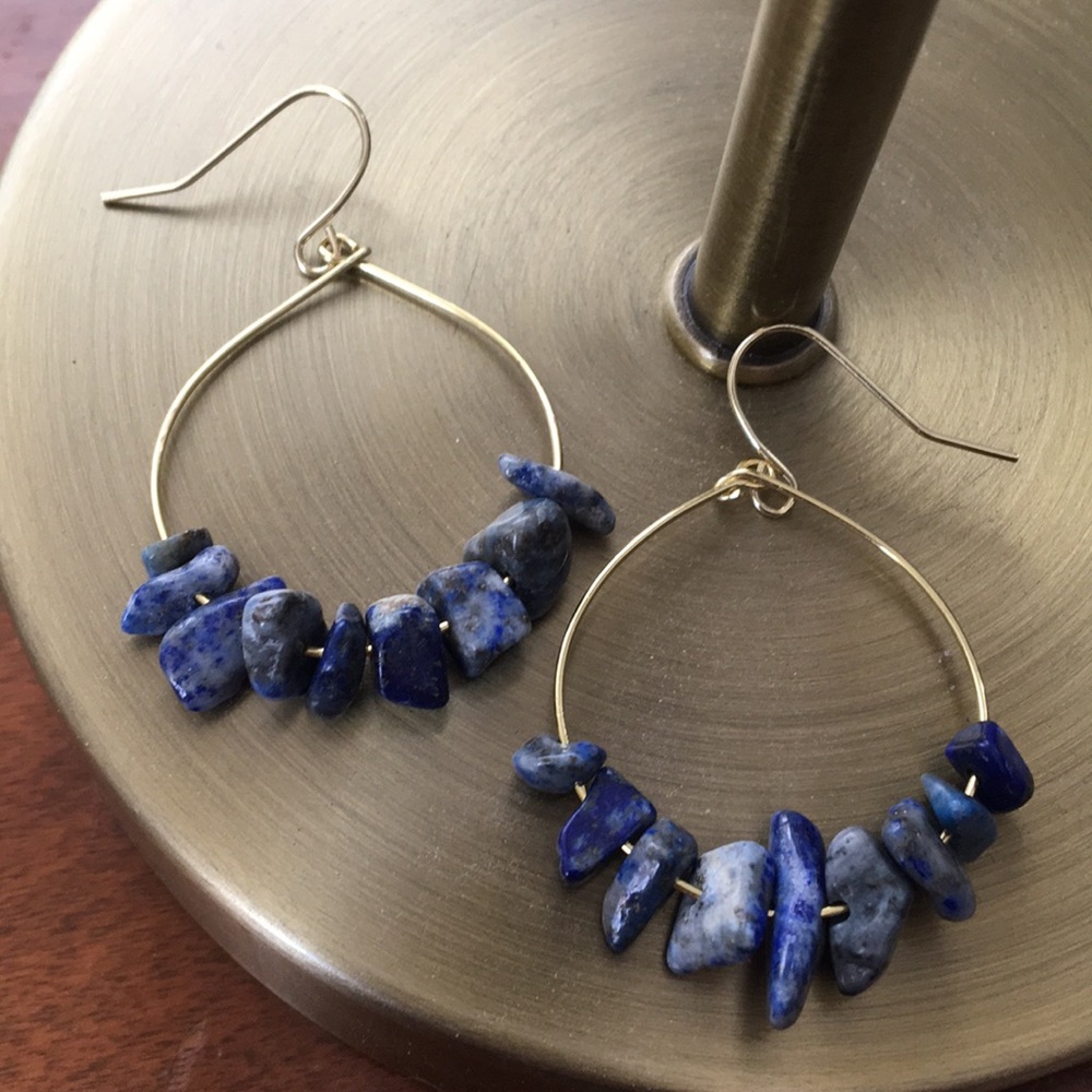 Blue grey HANDMADE earrings!